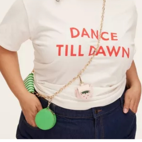 Kate Spade x Target Limited Edition Stripe Mini Crossbody Bag Green & White - Picture 9 of 13